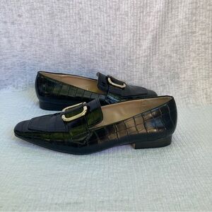 ZARA Croc Embossed Black size Loafers with buckle size EU 37